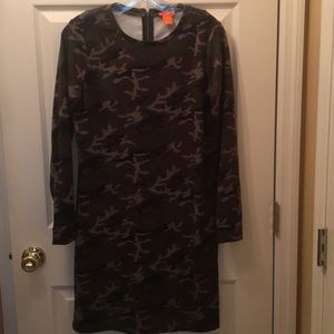 Joe Fresh long sleeved camo knit dress